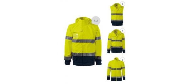 Jacheta unisex HV Guard 4 in 1, cu vizibilitate ridicata