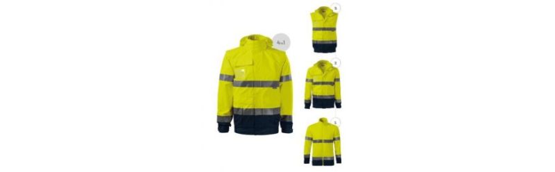 jacheta unisex hv guard 4 in 1 cu vizibilitate ridicata