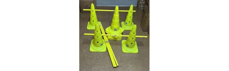 set 10 conuri 50 cm cu 5 bastoane 100 cm