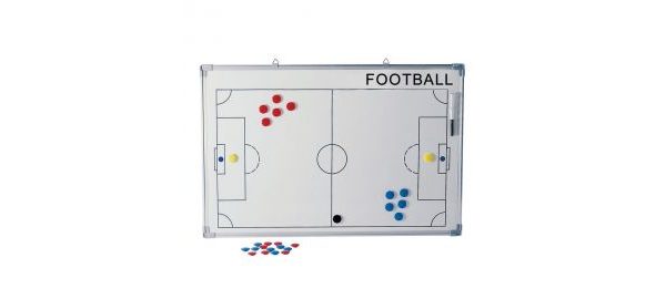 Tabla magnetica fotbal 90x60 cm, 2 fete, cu magneti si marker
